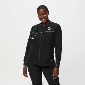Figs Bellery Scrub Jacket Black Size 2XL